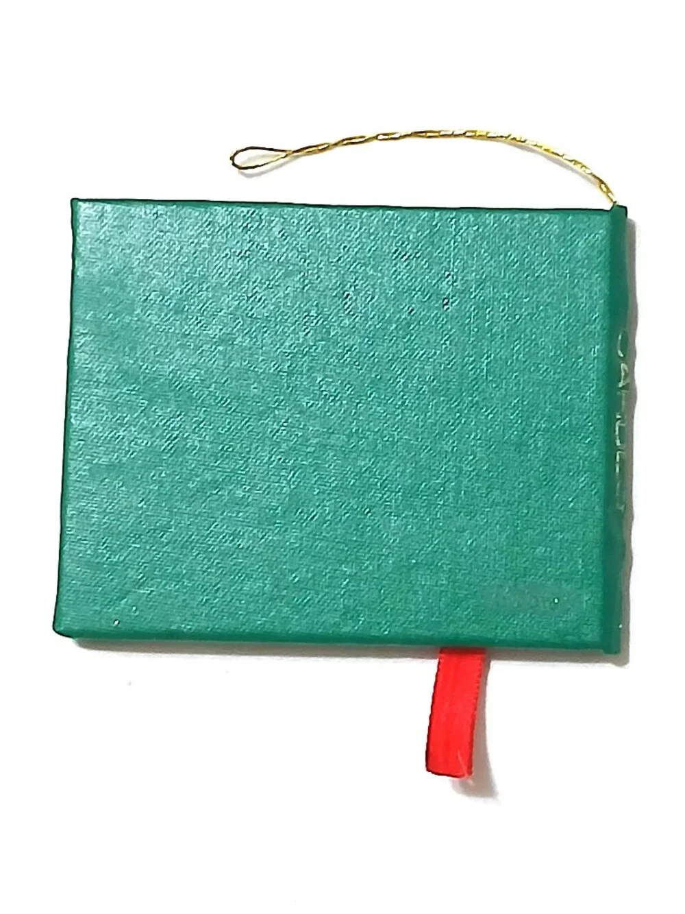 Vintage Christmas Carols Miniature Book Ornament Green Gold Sheet Music